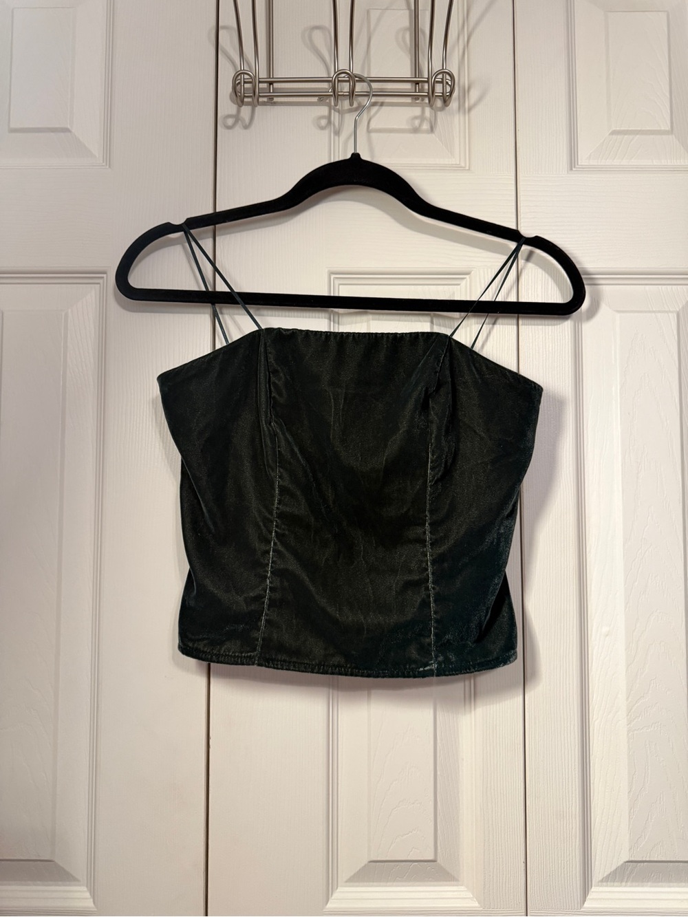A New Day Dark Green Velvet Corset Bustier Cami Top Small